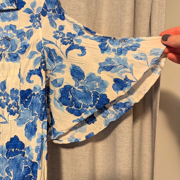 Mango Floral Cropped Tie Top - Picture 3 of 7